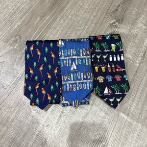 Set of 3 Alynn Neckwear ties 100% silk all bright and vibrant colors